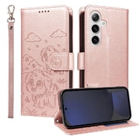 Funda Billetera Foxdock Compatible Con Samsung Galaxy S24 Fe, Diseño Perrito Tierno, Ranuras Para Tarjetas Y Soporte Plegable
