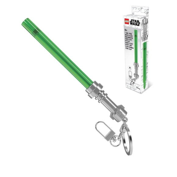 Bolígrafo de gel IQ LEGO Star Wars Sable de Luz verde lima con clip