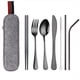 thumbnail image 3 of Travel in Style with our 8-Piece Stainless Steel Portable Utensils Set - Knife, Fork, Spoon, Chopsticks, Cleaning Brush, Straws, and Portable Case, 3 of 5