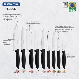 Tramontina - Juego De Cuchillos 9 Piezas Acero Inoxidable