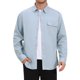 thumbnail image 1 of INSPIRE CHIC Camisas de Hombre Manga Larga Bolsillo en el Pecho Color Sólido Camisa Casual Chaqueta XL Azul Claro, 1 of 6