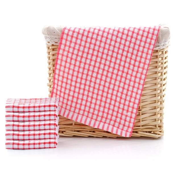 Paños de cocina de algodón de 40 x 28 cm, paquete de 6, para secar platos, ropa y toallas.