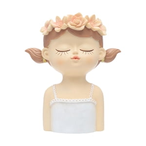Bothyi - Busto De Niña Maceta Estatuilla Dibujos Animados Macetas Suculentas Para Cafe Chimenea Cocina Estilo A