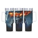 thumbnail image 1 of El Caballero Oscuro Vaso aislado de acero inoxidable con asa, diseño temático, regalo para familia, amigos y fans; incluye pajita y encaja en el portavasos estándar, 40 oz, 1 of 6