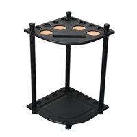 Magideal - Estante Para Tacos De Billar Con Capacidad Para 8 Palos, Soporte De Suelo De Madera Maciza, Soporte De Caña De Billar De Estilo Esquinero Con Soporte Negro