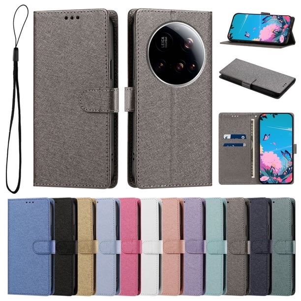 Cartera Funda para Xiaomi 15 Ultra Carga Inalámbrica, Gris