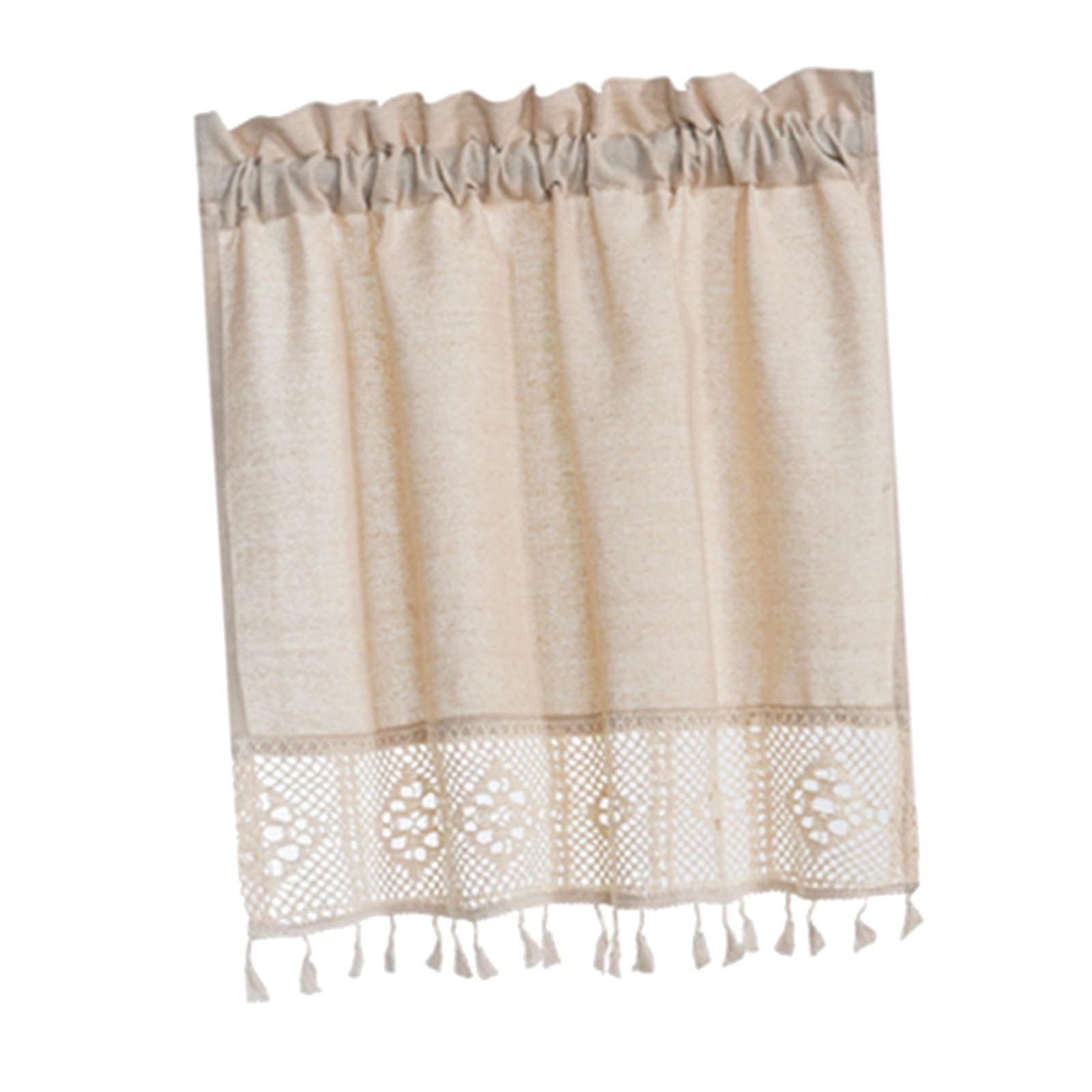 Magideal - Cortina Corta Para Ventanas, Cortinas Pequeñas Para Ventana, Cenefas Bohemias, Cortinas Con Bolsillo Para Barra Transpirable, Cenefa De Granja Para El , 74cmx90cm