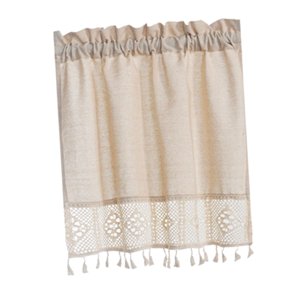 Magideal - Cortina Corta Para Ventanas, Cortinas Pequeñas Para Ventana, Cenefas Bohemias, Cortinas Con Bolsillo Para Barra Transpirable, Cenefa De Granja Para El , 74Cmx90Cm