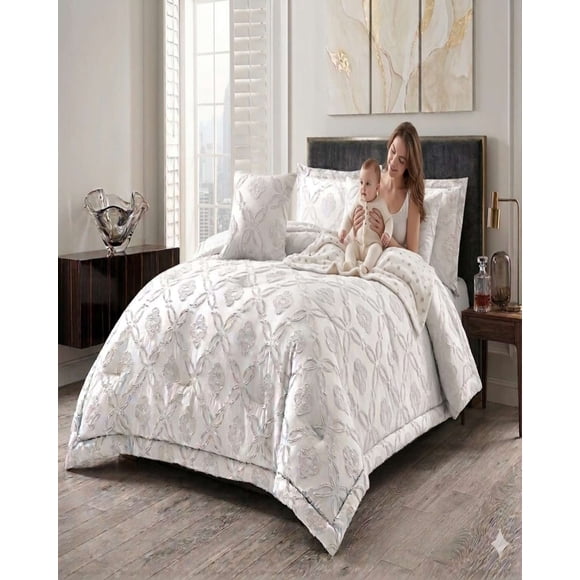 Cubrecama Quilt Nórdico Delgado Diseño Flores king