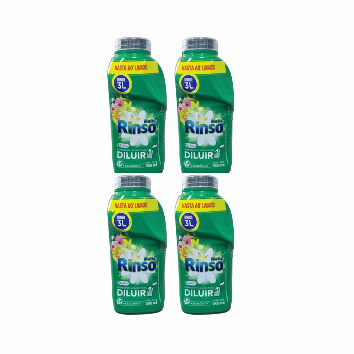 Pack 4 Unidades Detergente Rinso Para Diluir 500 Ml