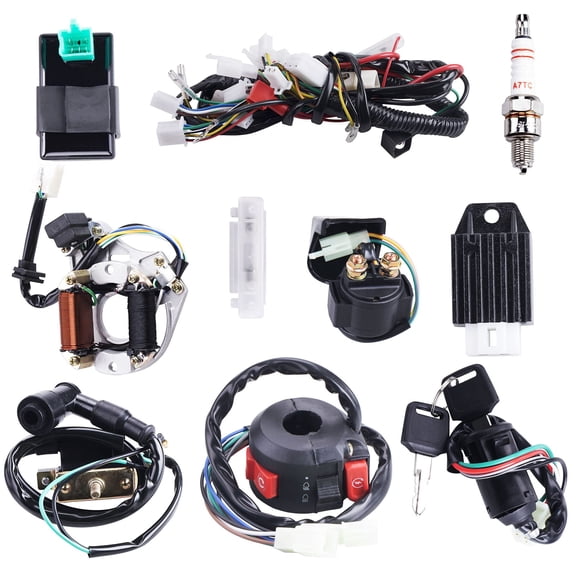 Arnés de cableado, relé y bobina de estator CDI para vehículos todo terreno de 4 ruedas