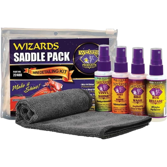 Kit Limpieza Moto Wizards 5 Piezas Detailing Completo