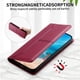 thumbnail image 2 of Funda tipo cartera con bloqueo RFID para iPhone 15 Pro Max cubierta magnética de cuero con tapa y soporte Rojo, 2 of 6