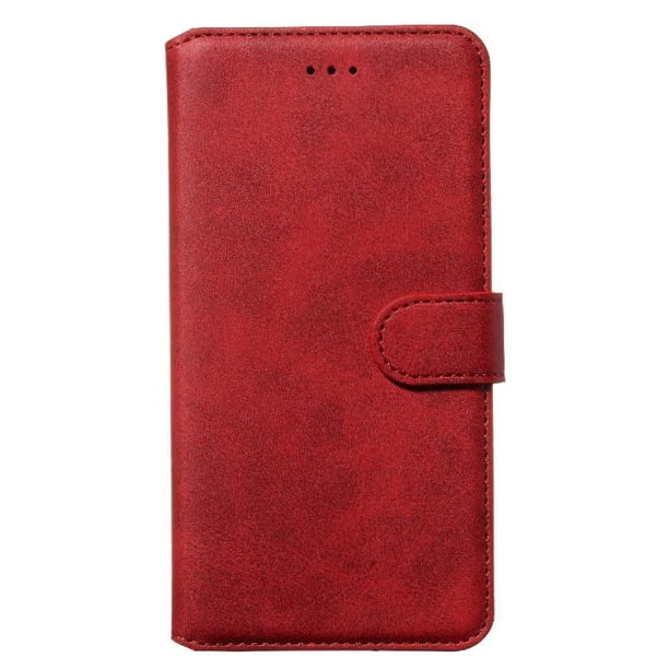 Funda Billetera para Samsung Galaxy S20 Ultra con Porta Tarjetas y Soporte Ajustable Rojo
