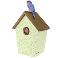 Wild Wings - Casa Decorativa Con Forma De Pájaro Azul, Alas Silvestres, Primavera, Hiedra, Color Blanco