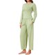 thumbnail image 4 of INSPIRE CHIC Conjunto de 2 Piezas para Mujer 2026 Conjuntos de Pijama Largo con Tops de Manga Larga y Pantalones de Pierna Ancha Casual Conjunto a Juego XS Verde, 4 of 6