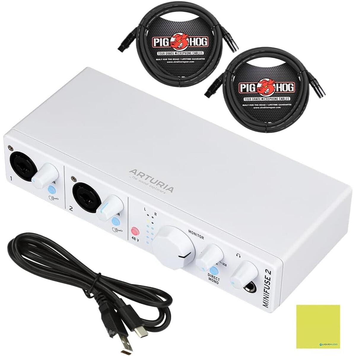 Interfaz Audio Arturia Minifuse 2 Usbc Blanca 2 Cables Xlr