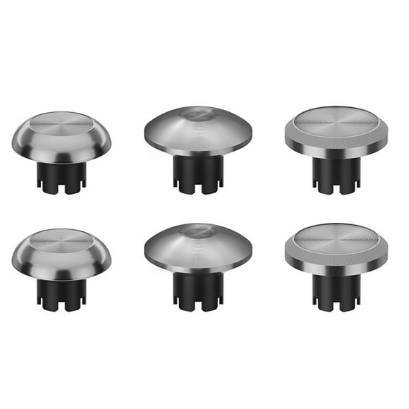 Compatible con PS5 DualSense Edge Controller Metal Thumb Stick Caps, Analog Stick Joystick Replacement Parts Accessory Kit-Plata