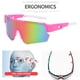 thumbnail image 4 of POLASUP GAFAS LENTES DE SOL Gafas de sol deportivas en rosa y blanco con lentes iridiscentes multicolor. Diseño moderno, protección UV 400. Ideales para ciclismo, running y actividades, 4 of 5