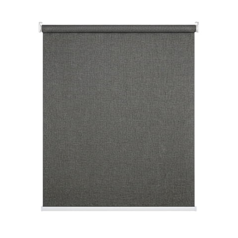 Cortina Roller Blackout 1 Paño 80 X 240 Cm Sin Cenefa Gris Oscuro Lino Guiza