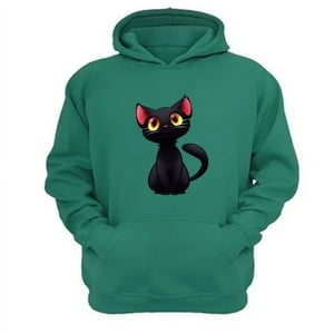 Genérico - Polerón Canguro Gatito Verde Aguamarina Talla Xs Unisex