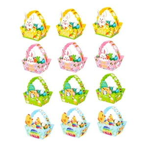 Genérico - 12X Canastos De Pascua Cajas De Regalos Para Galletas Canastos De Regalo Para Mamás Parejas Niños