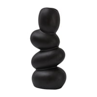 Magideal - Florero De Cerámica Soporte Para Macetas, Guijarros Piedras Florero Decorativo Para Brotes, Plantas De Interior Maceta Para El Dormitorio, , Negro