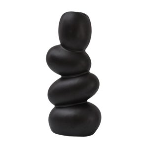 Magideal - Florero De Cerámica Soporte Para Macetas, Guijarros Piedras Florero Decorativo Para Brotes, Plantas De Interior Maceta Para El Dormitorio, , Negro