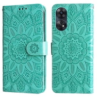 Funda Tipo Cartera Foxdock Para Oppo Reno 8T 4G , Diseño Girasol En Relieve, Cuero Pu, Cierre Magnético, Soporte Y Tarjetero