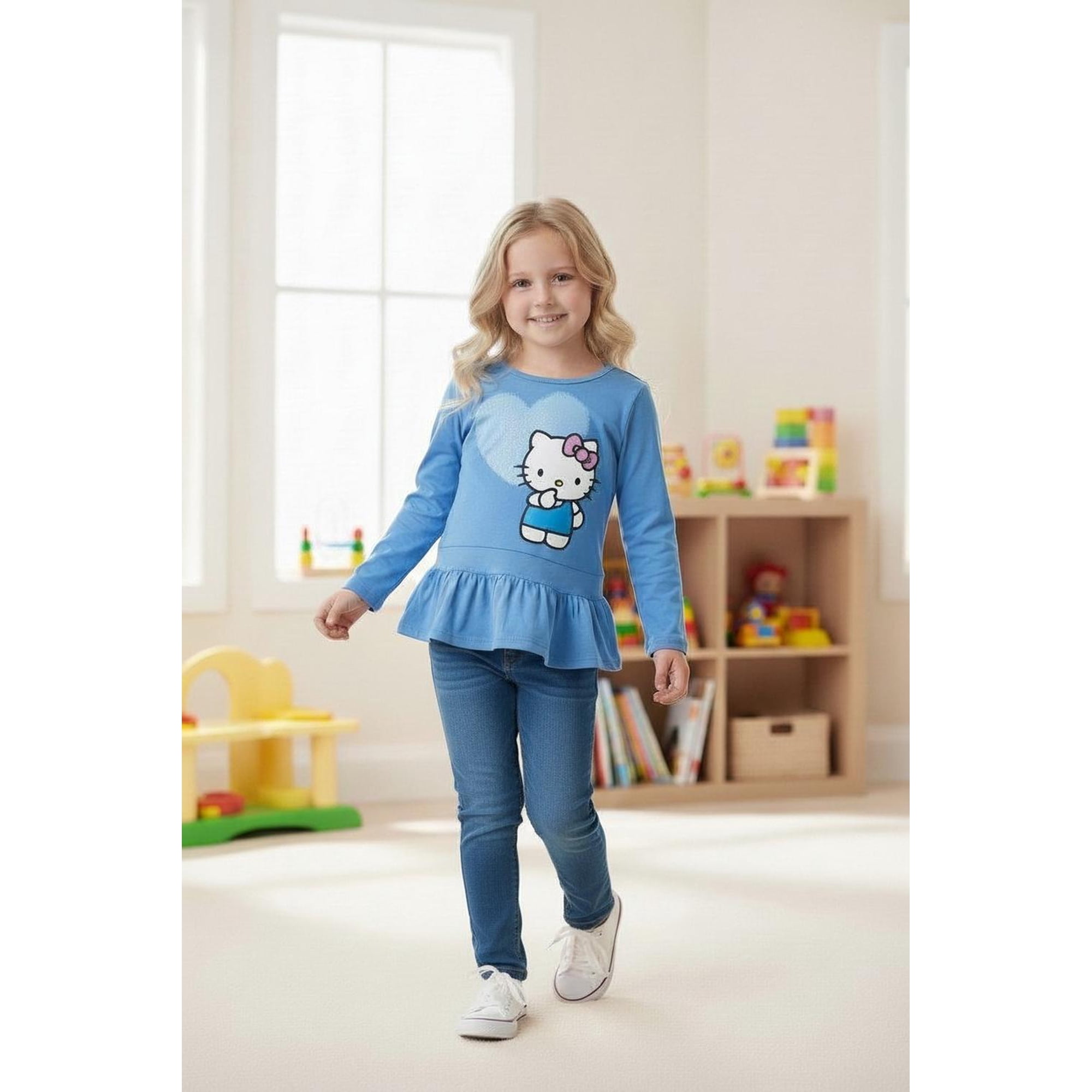 Polera Niña Hello Kitty Turquesa 6