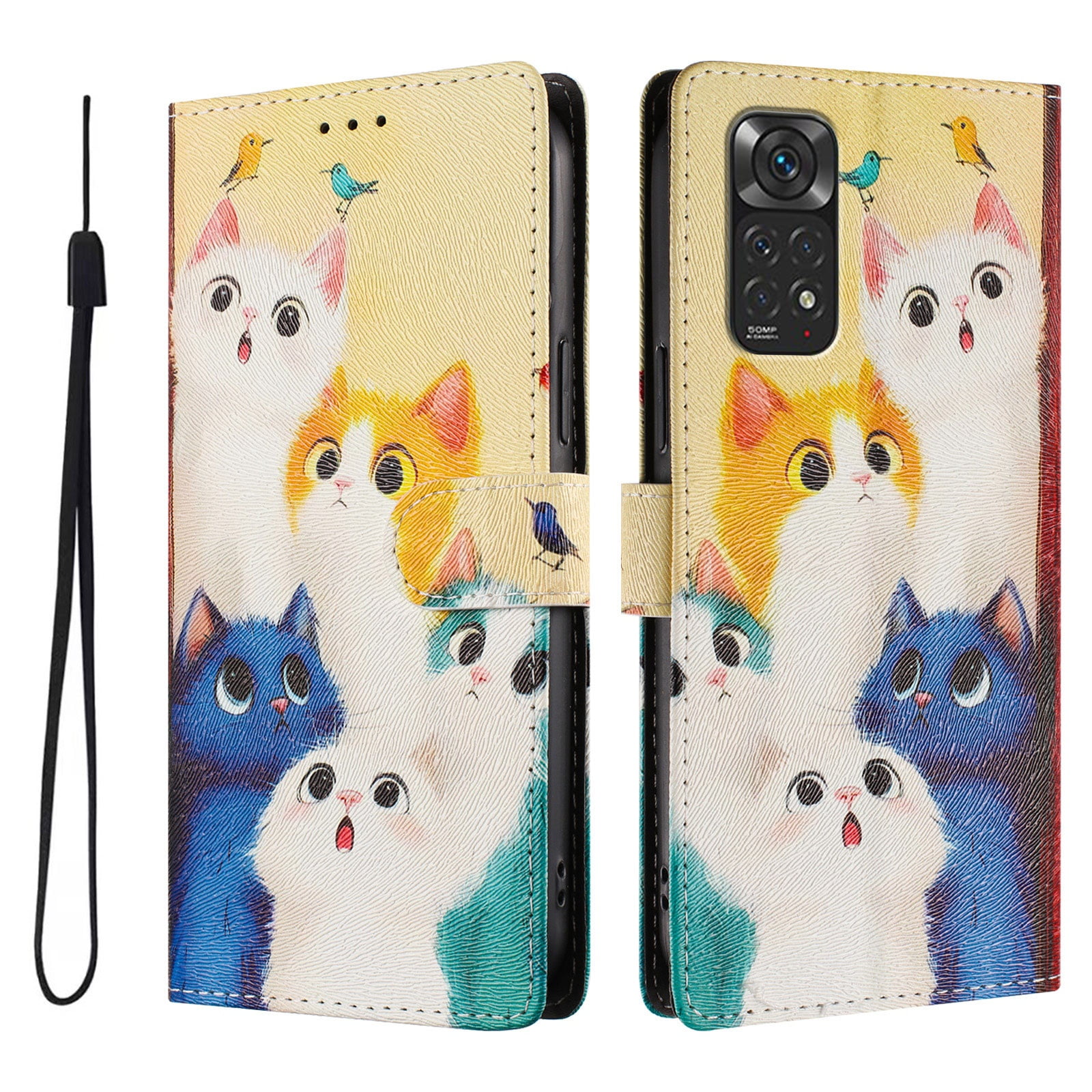 Foxdock Funda Tipo Cartera Para Xiaomi Redmi Note 11/11s 4g Con Soporte Y Correa – Diseño De Patrones Lindos