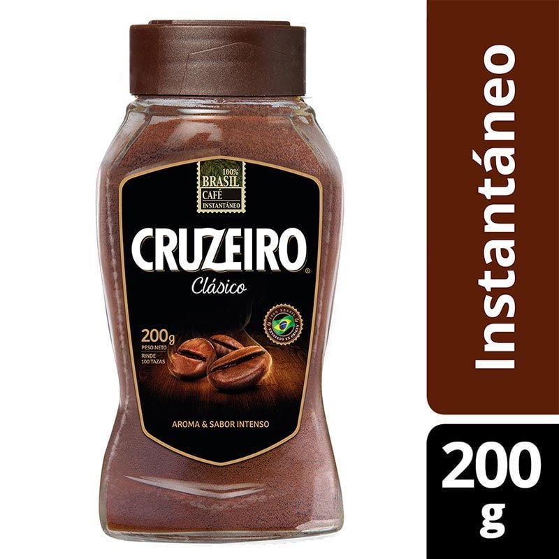 Café Instantáneo En Polvo Clasico Frasco 200 gr Cruzeiro