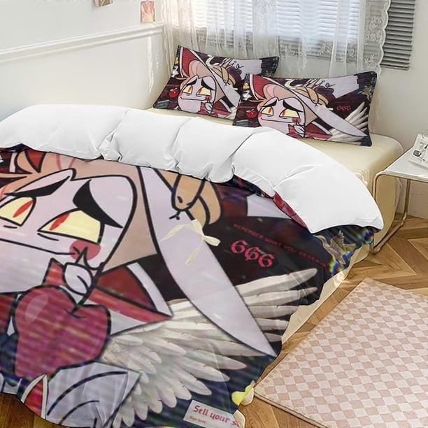 Hazbin Hotel3-Piece Twin Bed Set - Includes Single Comforter And Pillowcases Bedding - Fade Resistant Microfiber - Hazbin Hotel Lc