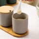 thumbnail image 4 of Juego de 2 tarros de especias de cerámica OnePine, azucarero de cerámica con cuchara y tapa de bambú para té, azúcar, sal y especias en casa y en la cocina., 4 of 5