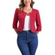 thumbnail image 1 of INSPIRE CHIC Chaquetas de Jean de Mezclilla Recortadas sin Cuello de Manga 3/4 para Mujer Burdeos L, 1 of 6