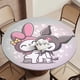 thumbnail image 5 of My Melody-theme Fitted Round Tablecloths Elastic Edged Table Covers Waterproof Table Cloth for Kitchen Holiday Party Tables Decor 120cm, 5 of 6