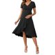 thumbnail image 2 of INSPIRAR CHIC MARI GABRIEL Vestido de Maternidad para Mujeres con Envolvente, Cuello en V, Dobladillo con Volantes, Semi Formal, Sesión de Fotos, Fiesta, Cóctel, Vestidos para Embarazadas, Negro L, 2 of 6