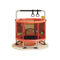 Cama Elástica Trampoline 150Cm Con Barra De Ejercicio Roja Lubabycas