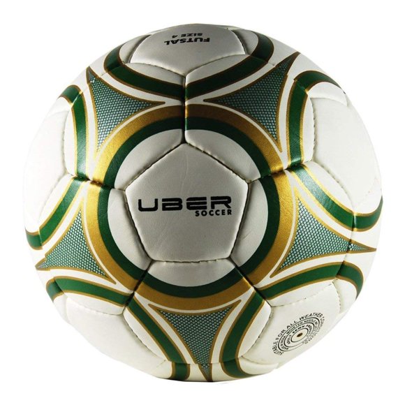 Balón de Fútbol Sala Resistente Uber Soccer Tamaño 4 Verde Dorado Mate