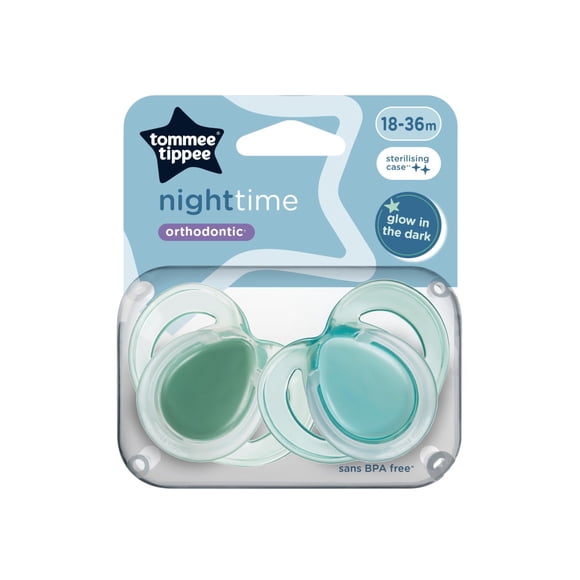 Chupete De Silicona Night Time 18 36 Meses Brilla En La Oscuridad Verde