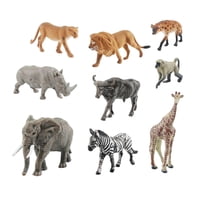 Magideal - 9 Piezas De Figuras De Animales De Sudáfrica En Miniatura, Animales Salvajes Realistas Para Regalo De Cumpleaños, Adorno Para El Aula, Decoración Para