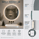 thumbnail image 2 of Espejo LED Redondo Para Baño 60cm EOLAND Táctil Antiempañante 3 Temperaturas de Color Brillo Regulable IP54 Enchufe Montaje Pared, 2 of 8