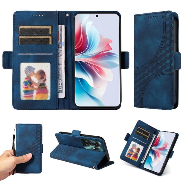 Carcasa FOXDOCK OPPO F25 Pro de cuero PU, diseño acolchado clásico, protección contra caídas y rayones