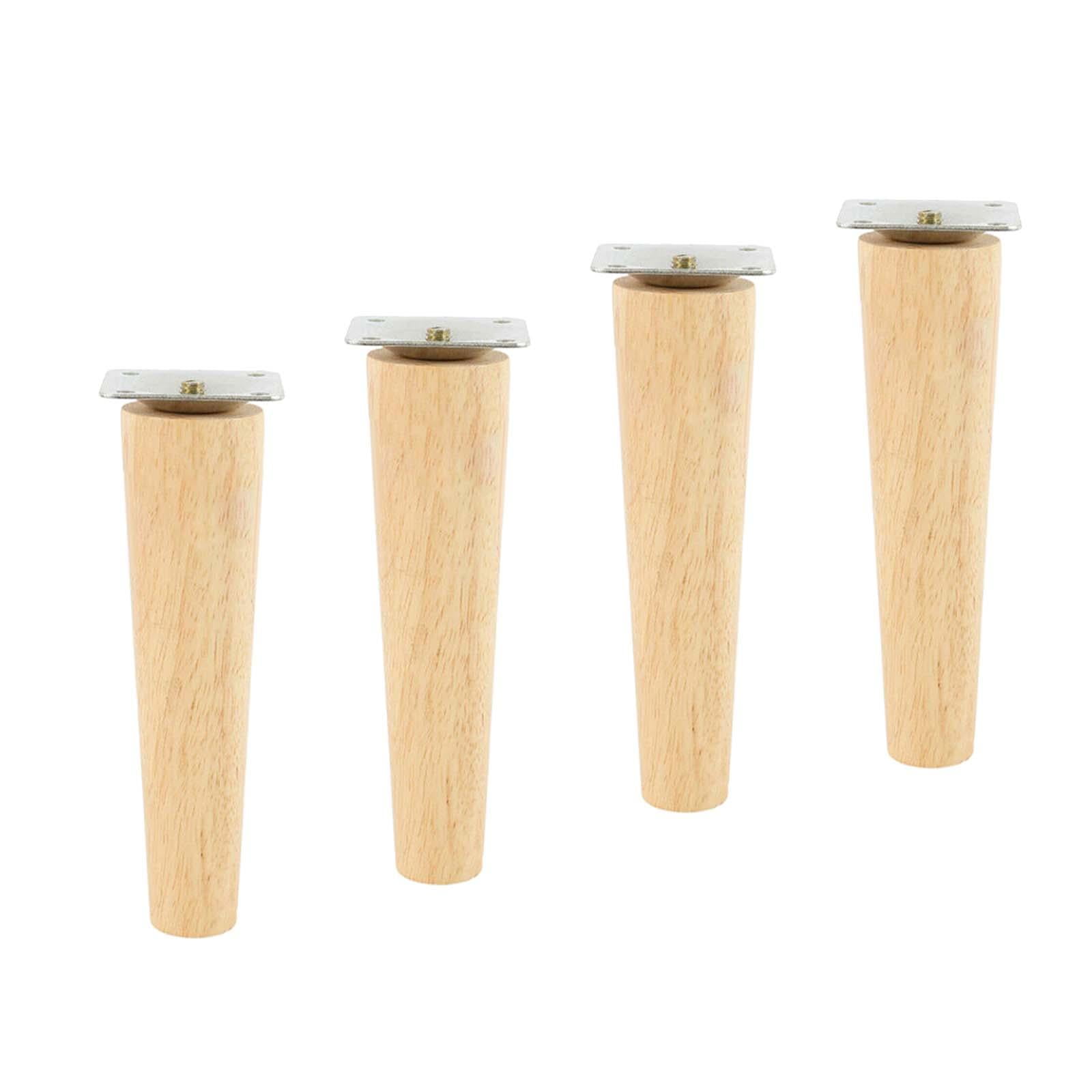 Magideal - 4 Piezas De Patas De Madera Para Muebles, Patas De Armario, Fácil Instalación, Patas De Soporte Multifunción Para Muebles, Diy Para Mesa, Cama, Silla, 15cm