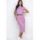 thumbnail image 1 of Capella Conjunto de Top Casual de Cuello Redondo y Falda Midi de Manga Corta Acanalada Lisa - Rosa Apparel, 1 of 10