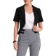 thumbnail image 1 of INSPIRE CHIC Blazer de Oficina para Mujer, Casual de Negocios, con Solapa, Manga Corta, Abierto al Frente, Corto, Talla XL, Negro, 1 of 6