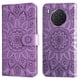 thumbnail image 5 of Funda tipo cartera FOXDOCK para Honor 50 Lite , diseño girasol en relieve, cuero PU, cierre magnético, soporte y tarjetero, 5 of 5