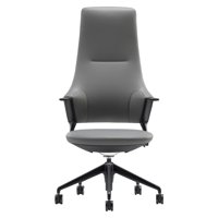 Ofixchile - Sillón Gerencial Altezza Gris Respaldo Alto En Cuero Pu Ofix