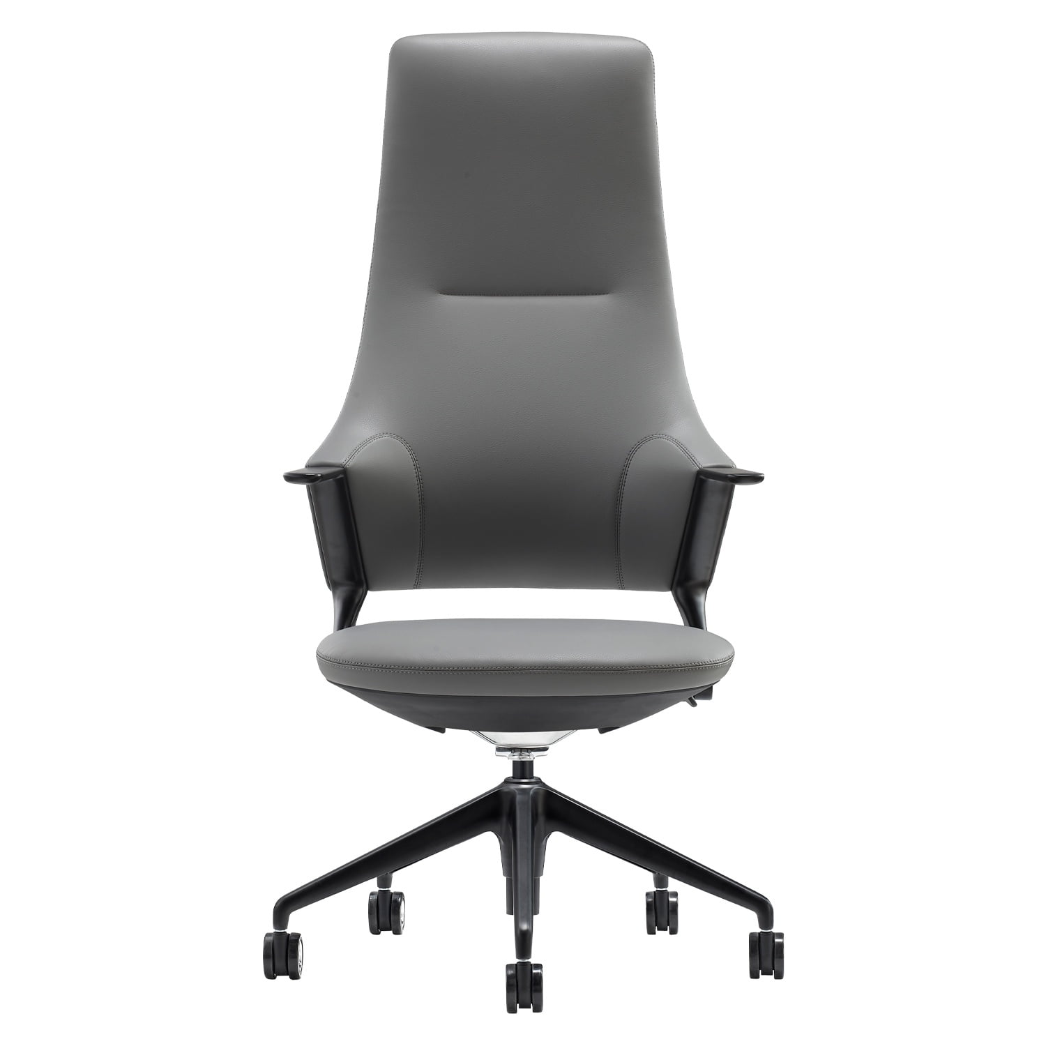 Ofixchile - Sillón Gerencial Altezza Gris Respaldo Alto En Cuero Pu Ofix