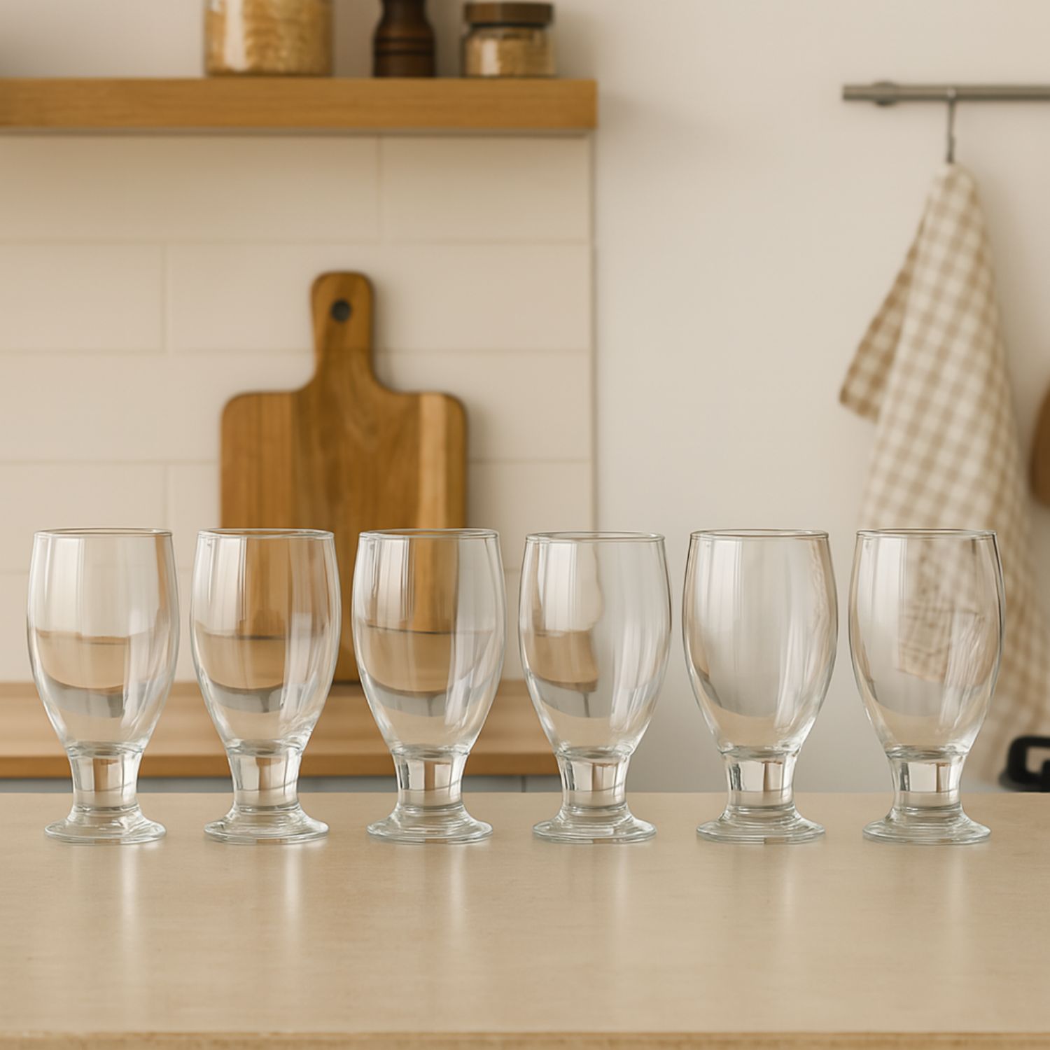 Display 6 Copas Lexington 355Ml Para Agua Bebida Cerveza Cristar